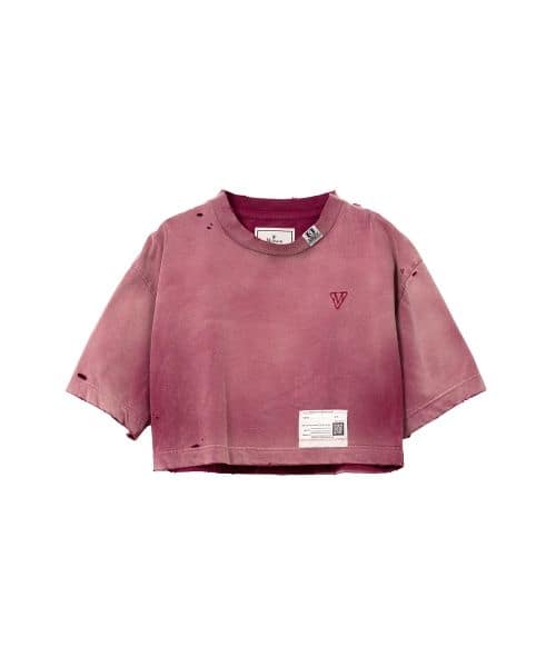 Maison MIHARA YASUHIRO/Sun Faded Like Crop T-shirt red 36