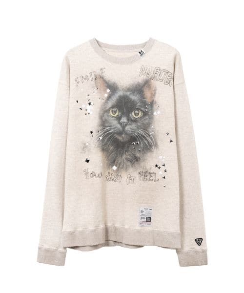 まい Maison MIHARA YASUHIRO/Cat Printed Embellished Distressed
