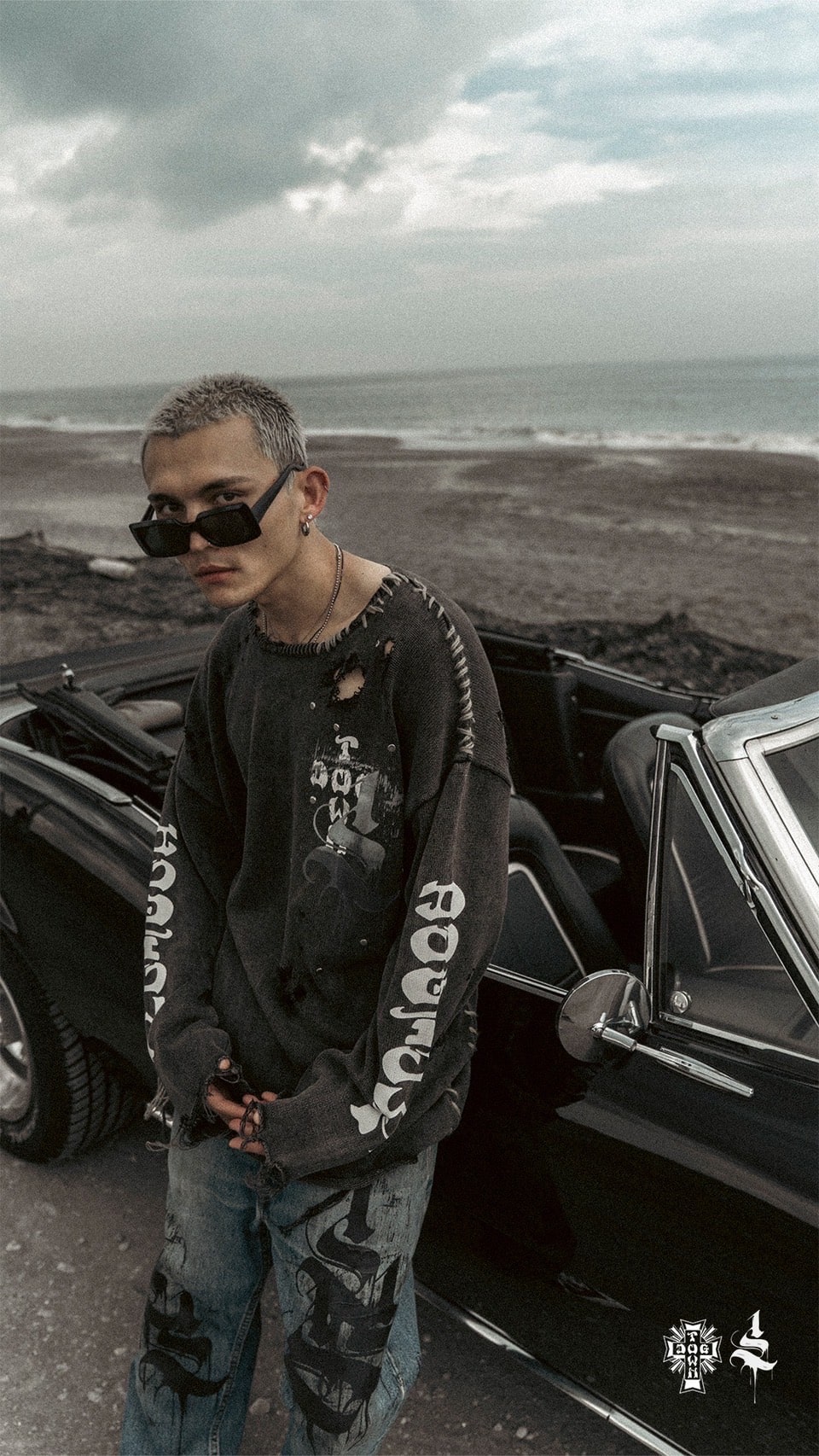 FR(13)NDS/フレンズ/DOGTOWN KNIT×V.F.O black L