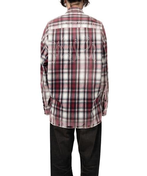 Maison MIHARA YASUHIRO/Vintage Like Check Shirt red 44