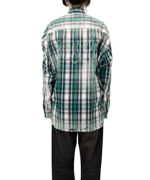 Maison MIHARA YASUHIRO/Vintage Like Check Shirt green 50