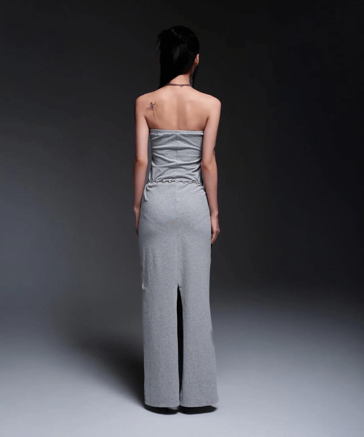 MITSUKI/ミツキ/BUST POINT FIT DRESS gray F