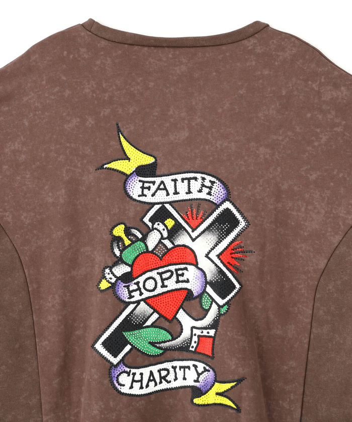 FR(13)NDS × Ed Hardy/フレンズ × エド・ハーディ/コラボスウェット brown L