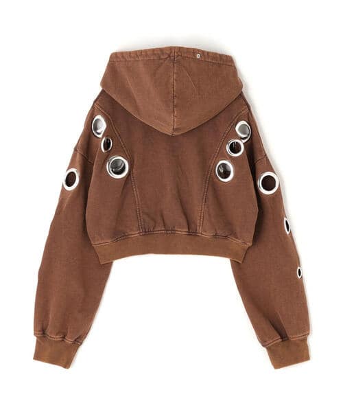 MITSUKI/ミツキ/EYELET HOODIEＥ brown F