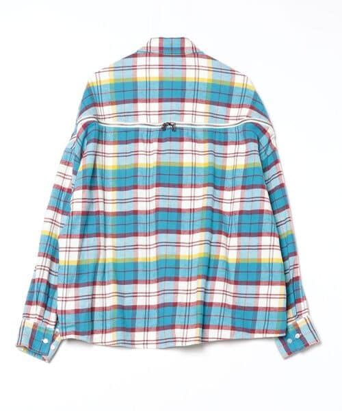 FACETASM/ファセッタズム/CHECK ZIPPER SHIRT blue 3