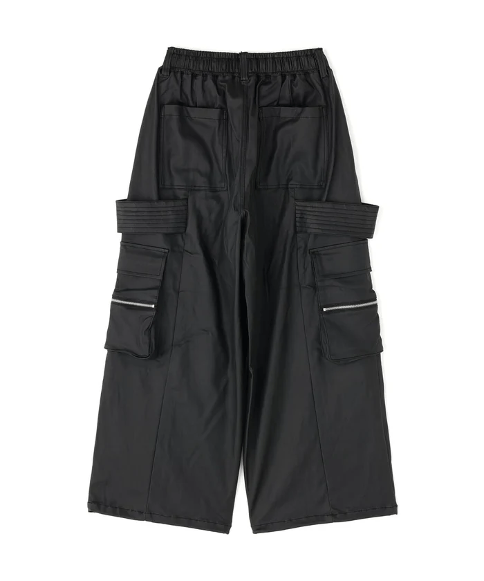 FR(13)NDS/フレンズ/コーティングワイドカーゴパンツ black F