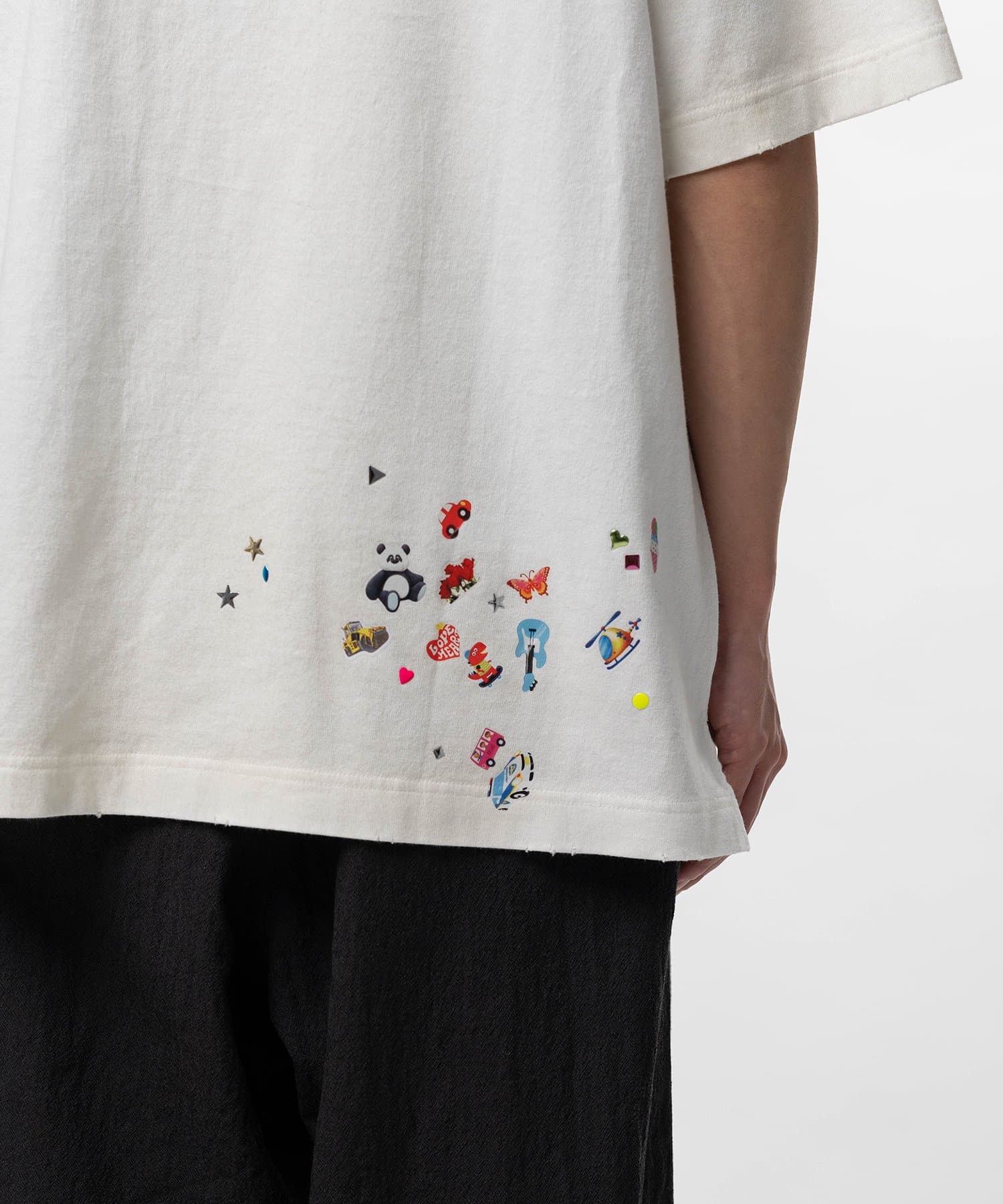 Maison MIHARA YASUHIRO/Kids Sticker Printed T-shirt white 48