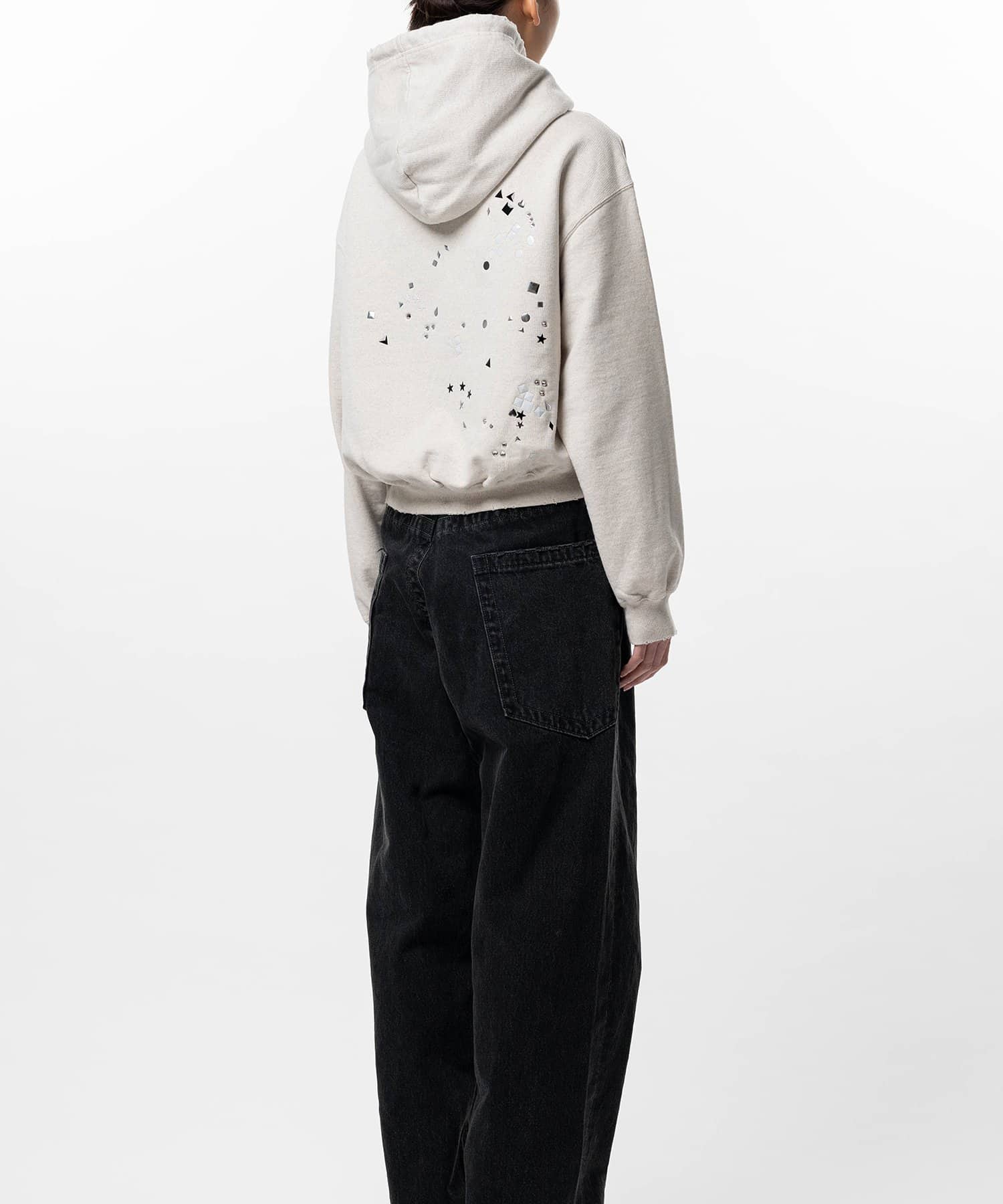 Maison MIHARA YASUHIRO/Embellished Sticker Hoodie white 36