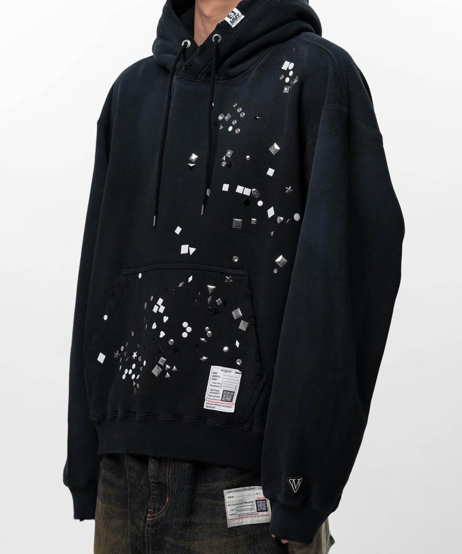 Maison MIHARA YASUHIRO/Embellished Hoodie black 44