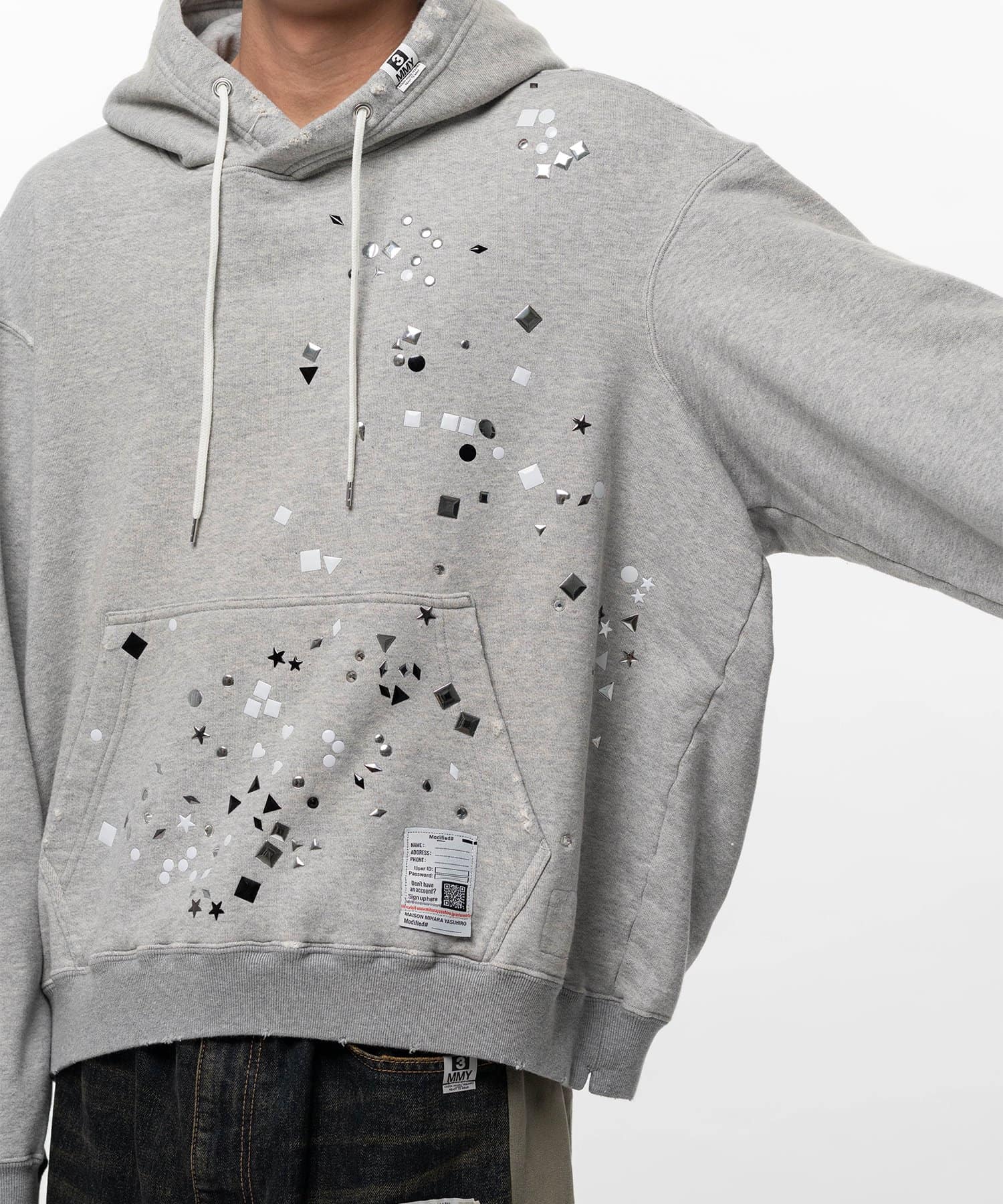Maison MIHARA YASUHIRO/Embellished Hoodie gray 48