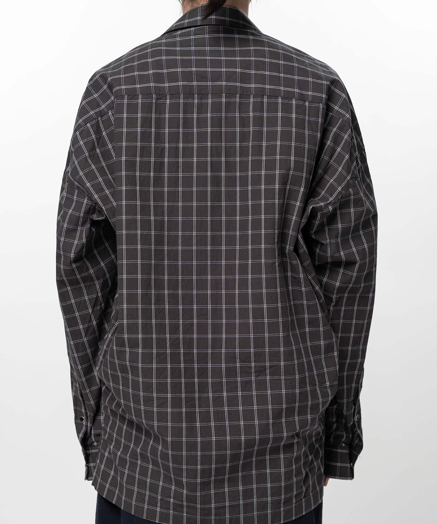 Maison MIHARA YASUHIRO/Embellished Sticker Long Sleeve Check Shirt black 44