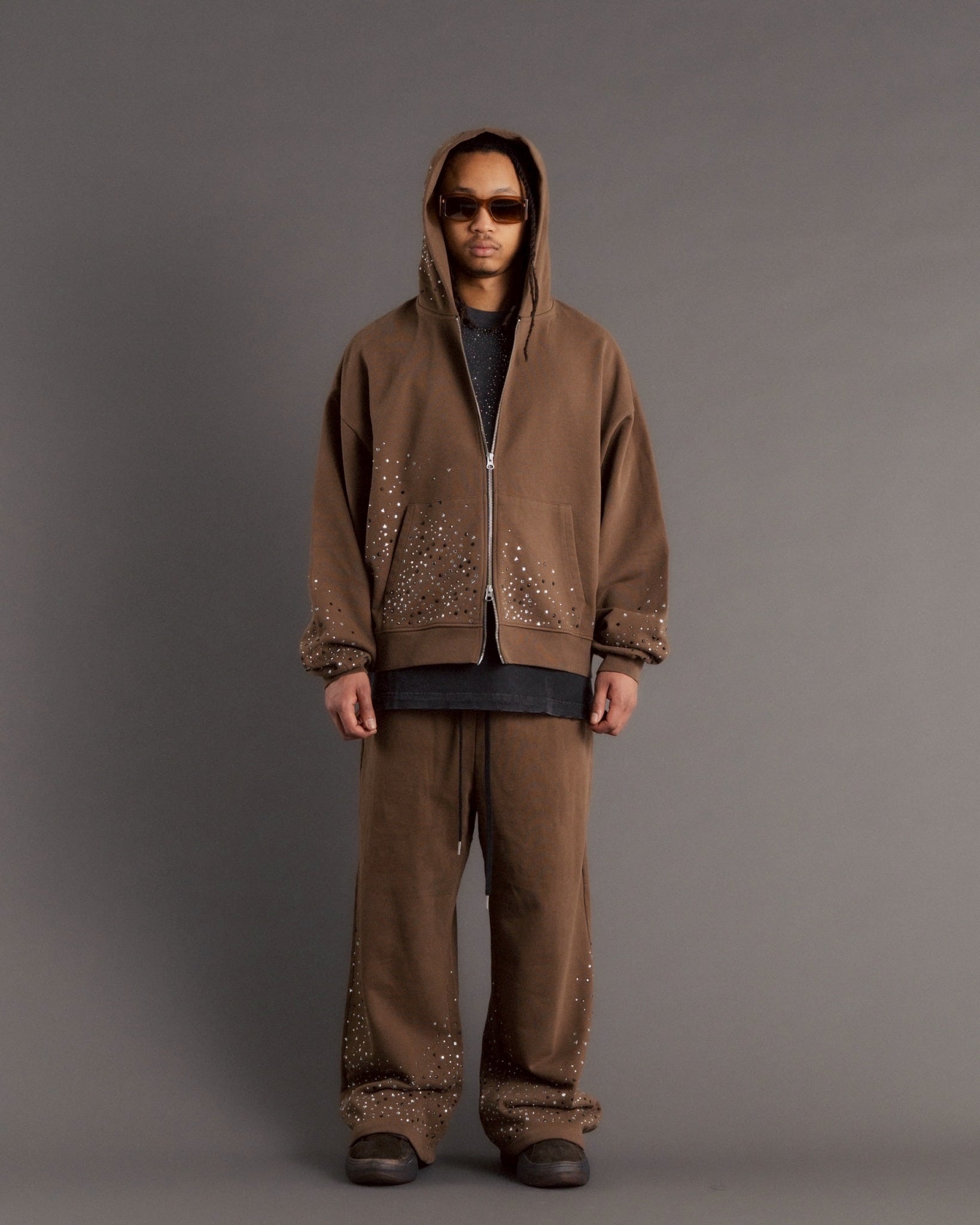 FR(13)NDS/フレンズ/Stone Sweat Pants brown L