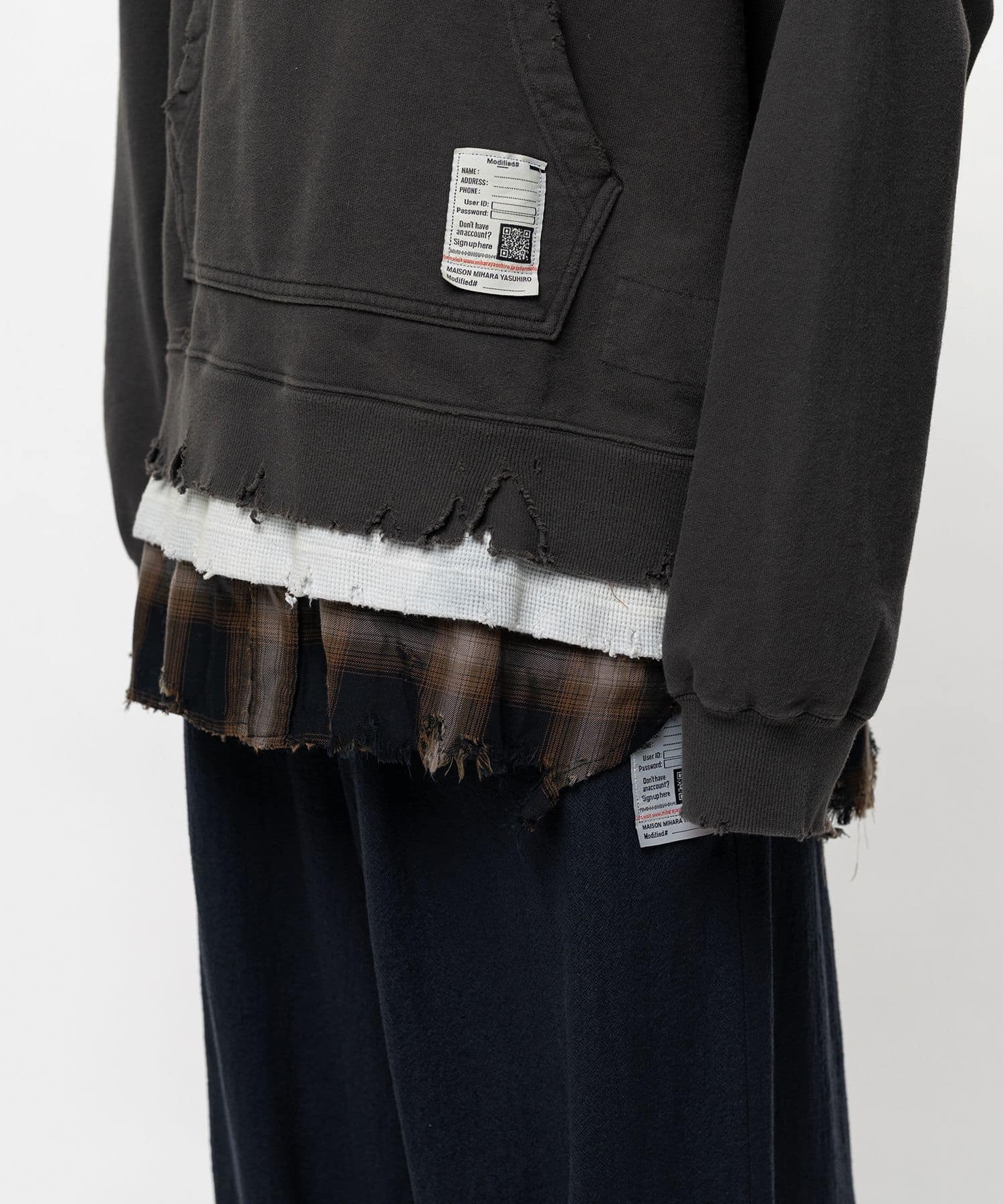 Maison MIHARA YASUHIRO/Triple Layered Hoodie black 48