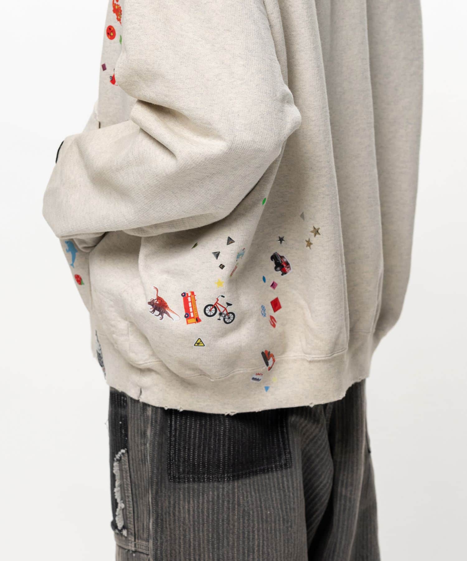 Maison MIHARA YASUHIRO/Kids Sticker Printed Hoodie white 44