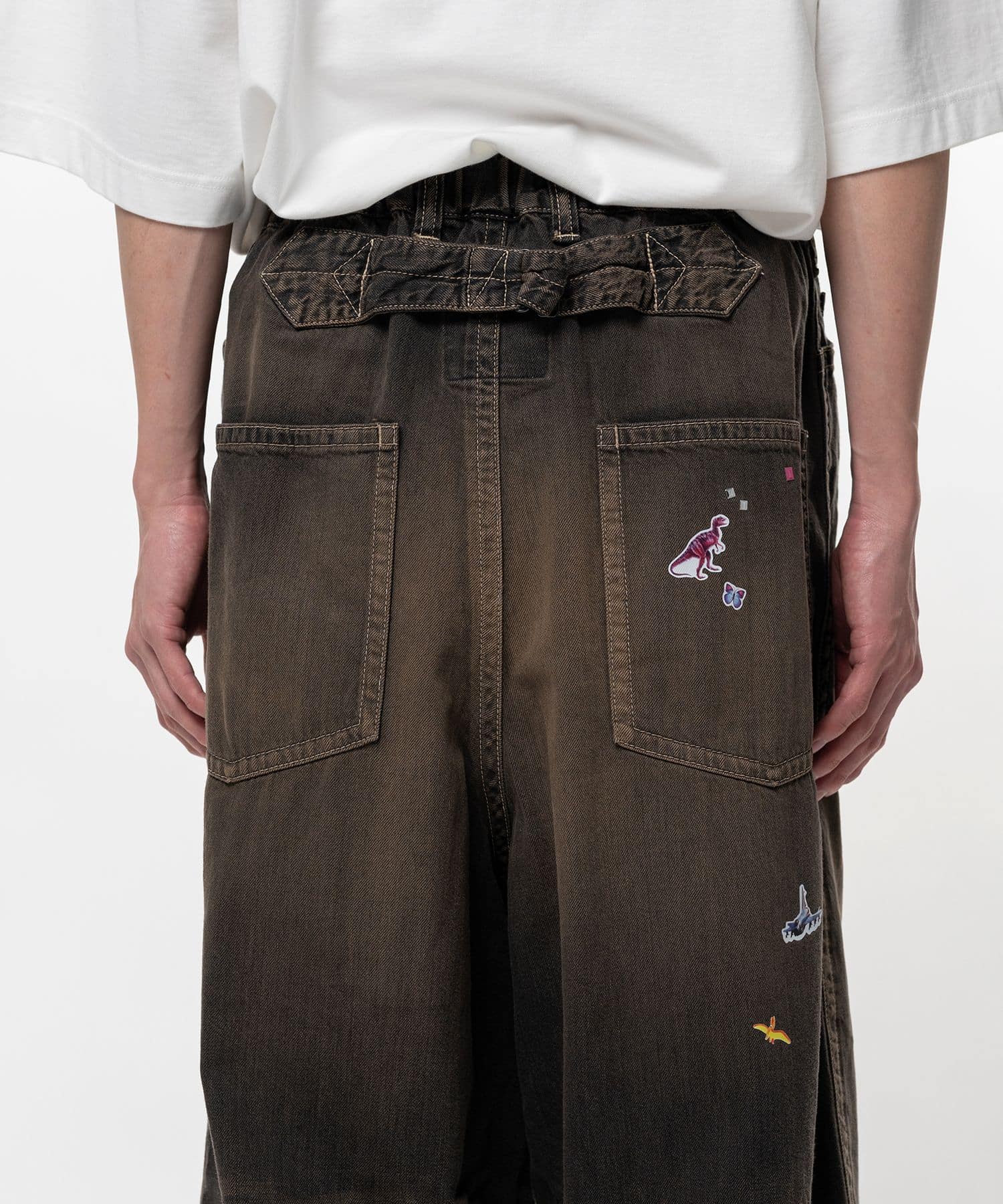 Maison MIHARA YASUHIRO/Kids Sticker Printed Baker Denim Pants black 46