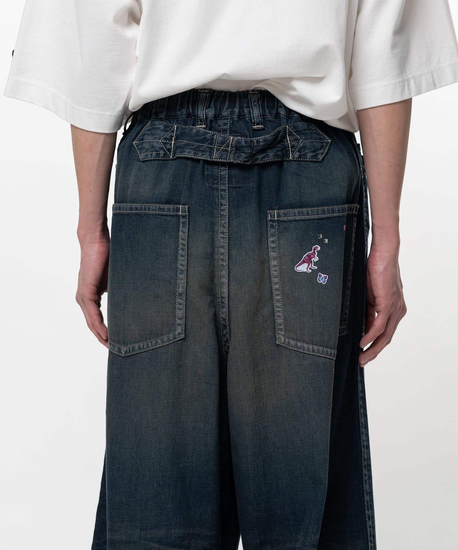 Maison MIHARA YASUHIRO/Kids Sticker Printed Baker Denim Pants INDIGO 44