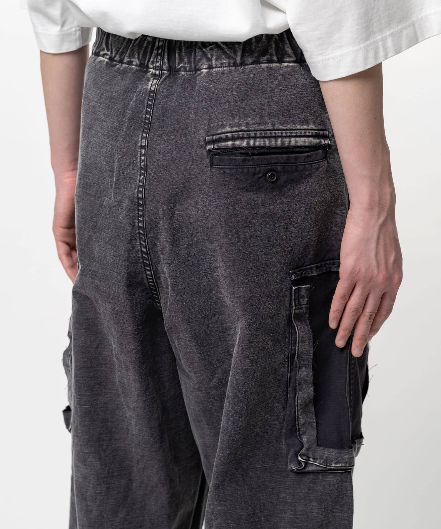 Maison MIHARA YASUHIRO/Cotton Satin Cargo Pants black 44