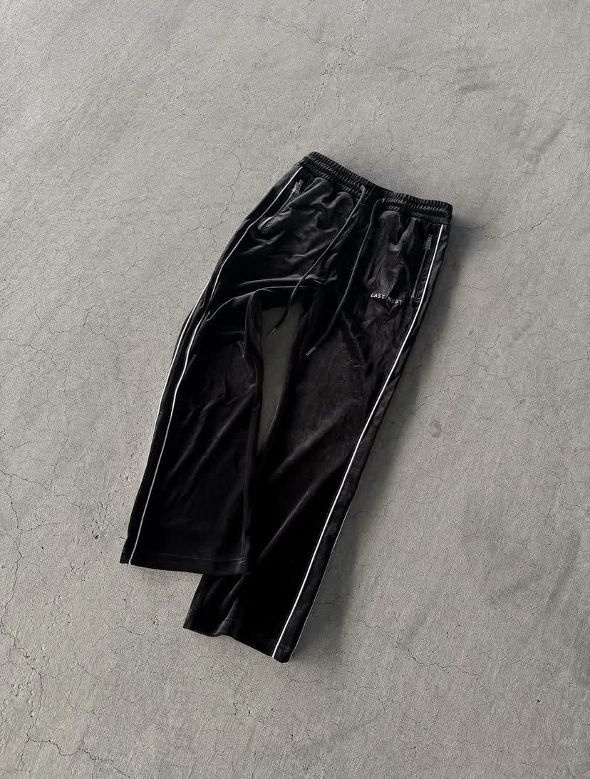 LAST NEST/Velvet Track Pants V2 / Black black L