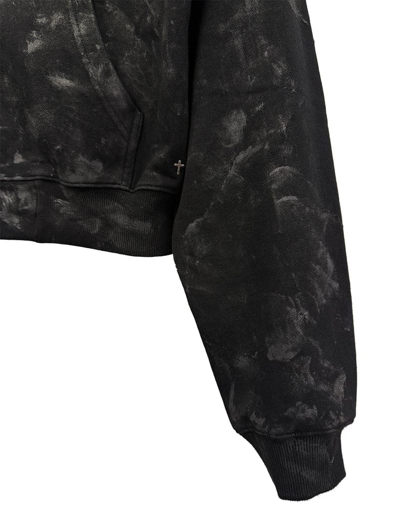 LAST NEST/Coating Logo Hoodie / Black black L