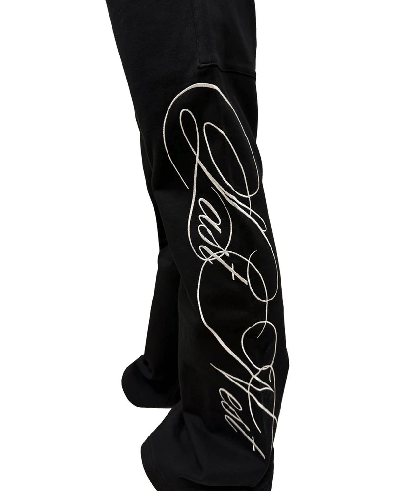 LAST NEST/Embroidery Sweat Pants / Black black M