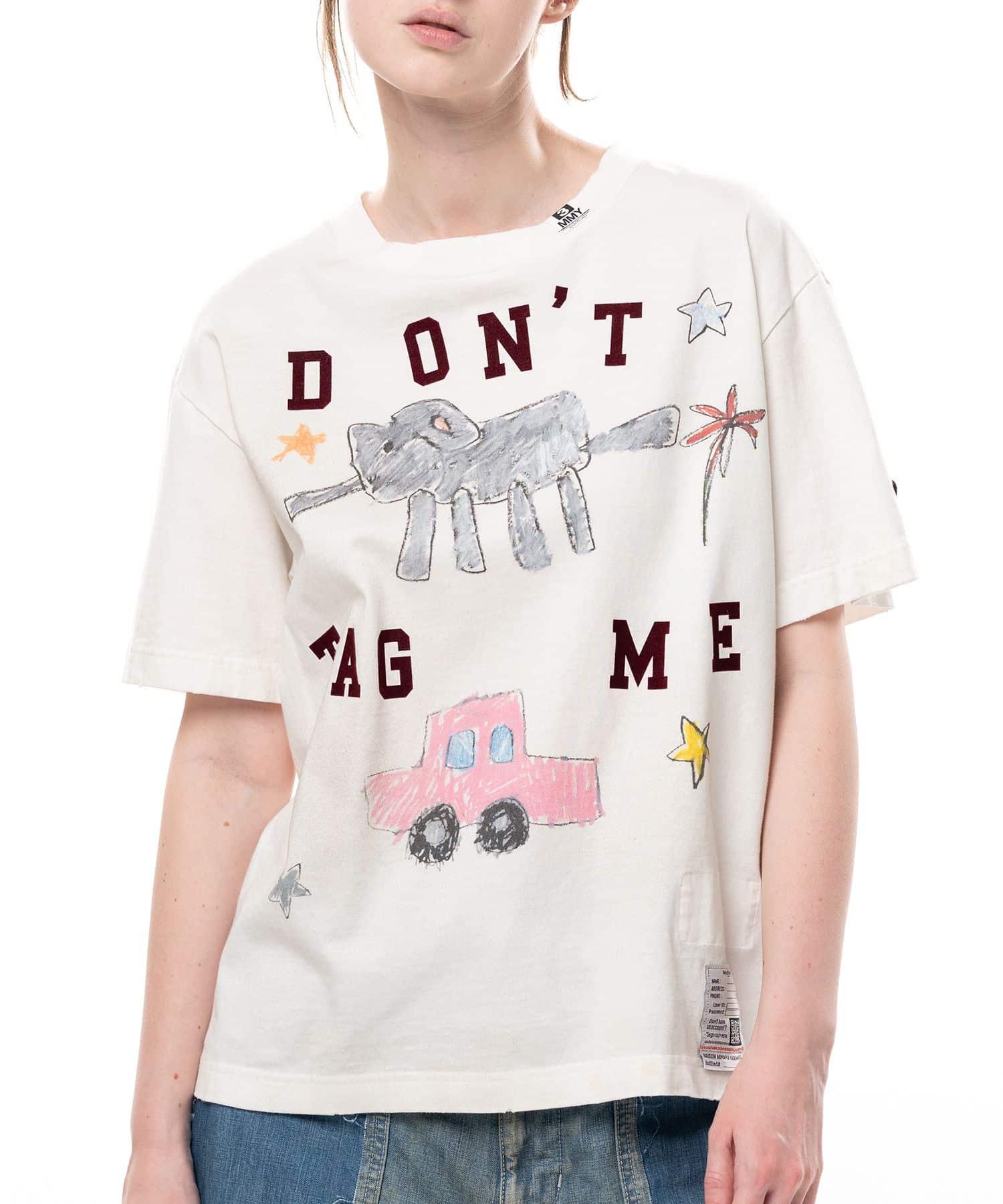 Maison MIHARA YASUHIRO/Kids Doodle Printed T-shirt white 36