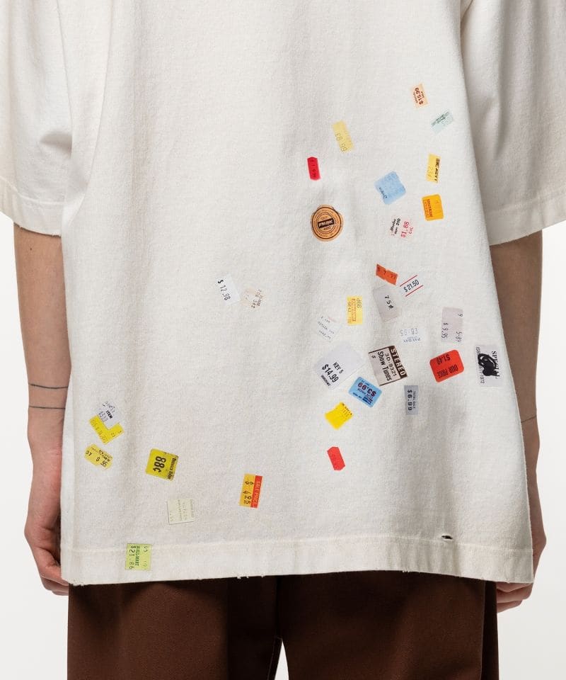 Maison MIHARA YASUHIRO/Price Tag Sticker Printed T-shirt white 44