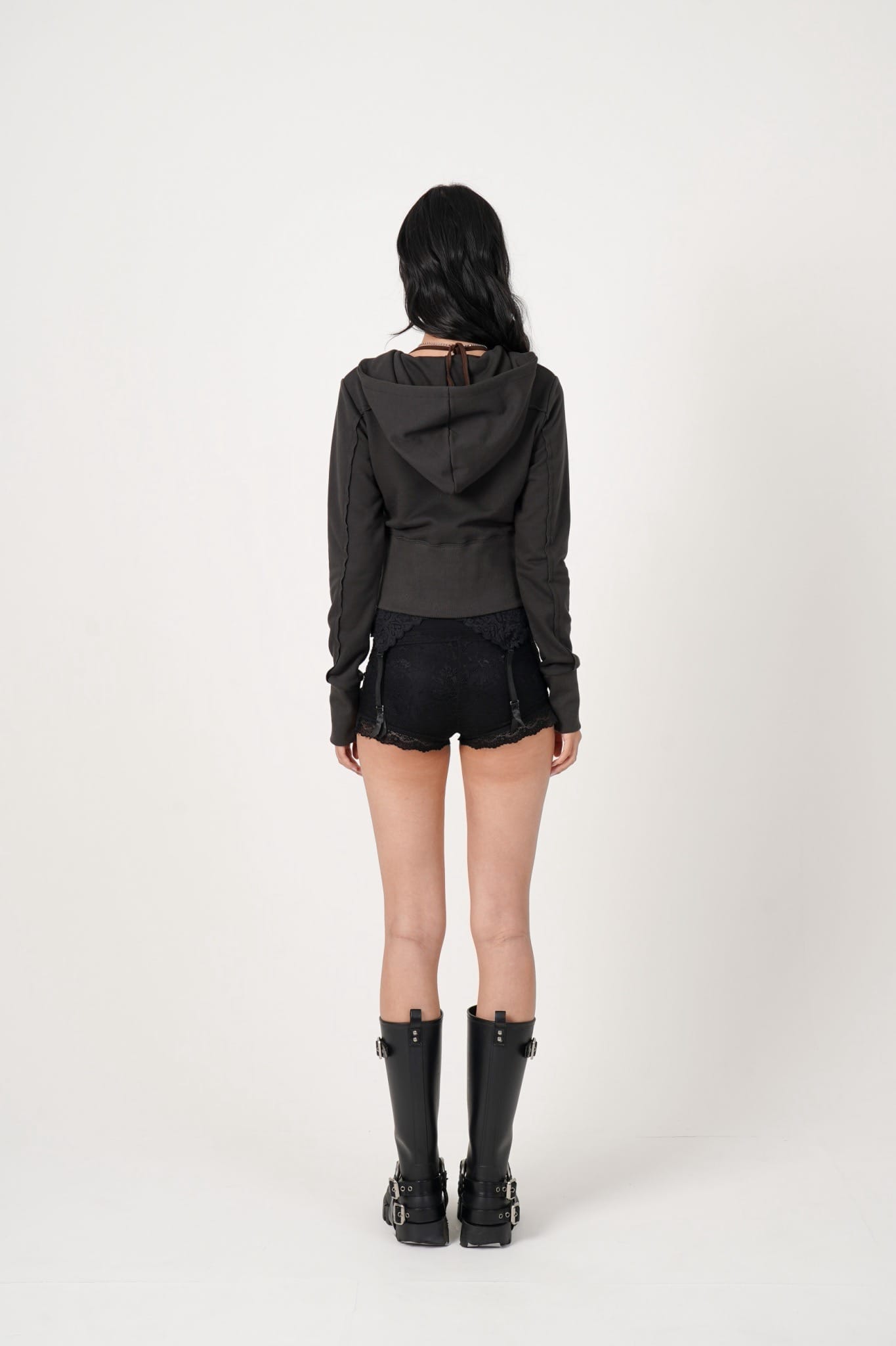 MITSUKI/ミツキ/Lingerie docking Hoodie（black） black F