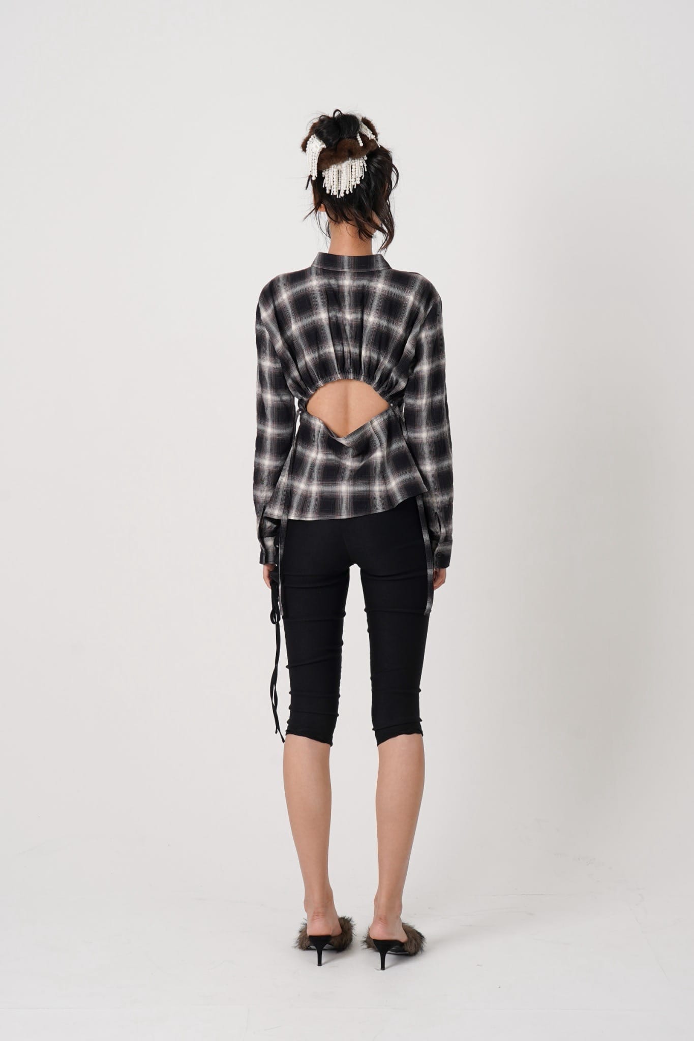 MITSUKI/ミツキ/Asymmetry pattern Shirt (black) black F