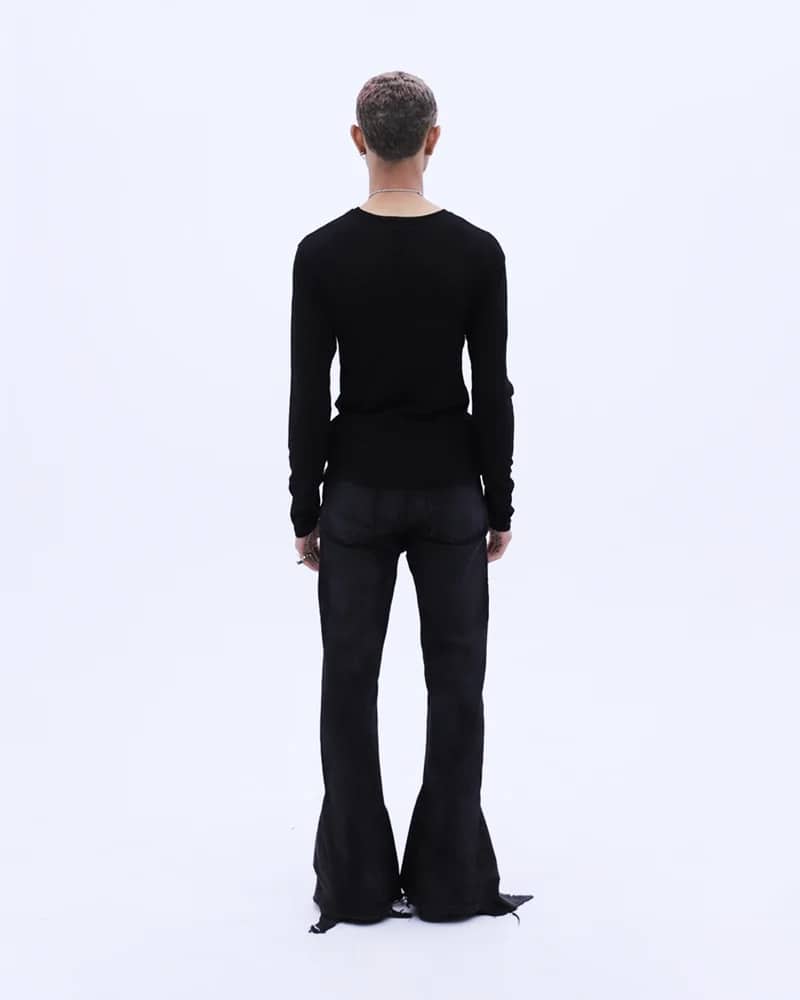 LAST NEST/Spider Web See-through L/S T-Shirt / Black black M