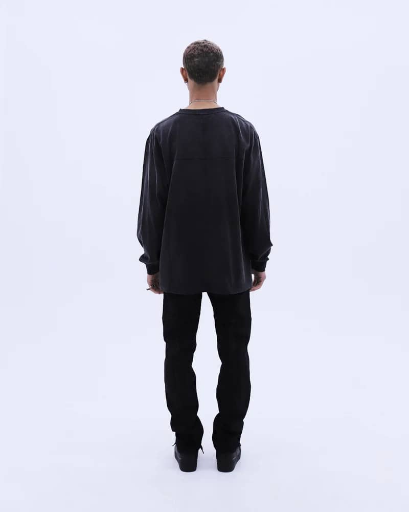 LAST NEST/God Hate Unformed Washed L/S T-Shirt / Wash Black black L