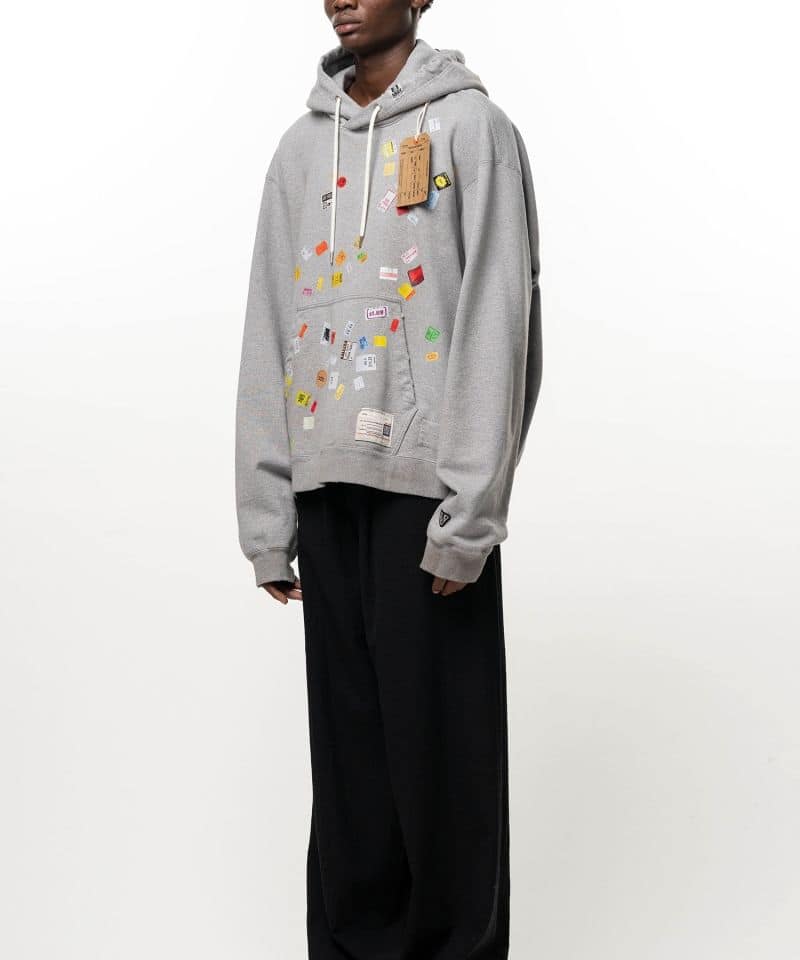 Maison MIHARA YASUHIRO/Price Tag Sticker Printed Hoodie gray 50