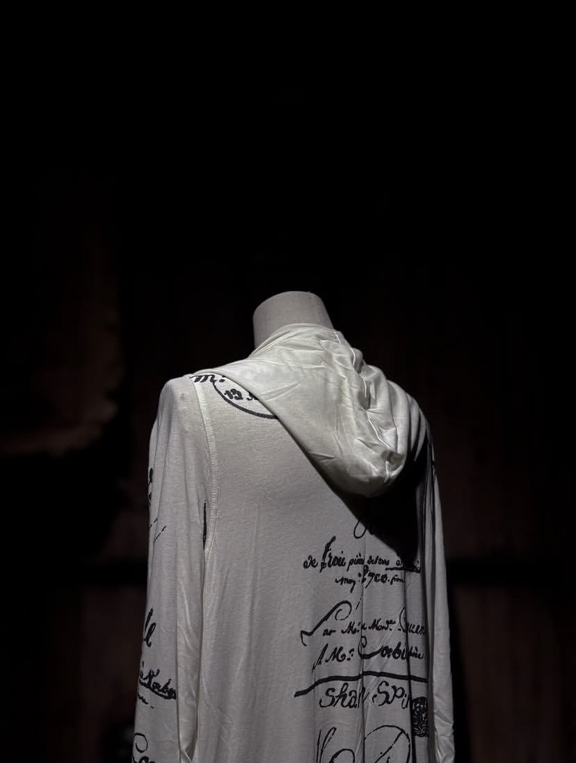 SHARE SPIRIT/シェアースピリット/PRINT LONG CARDIGAN white M