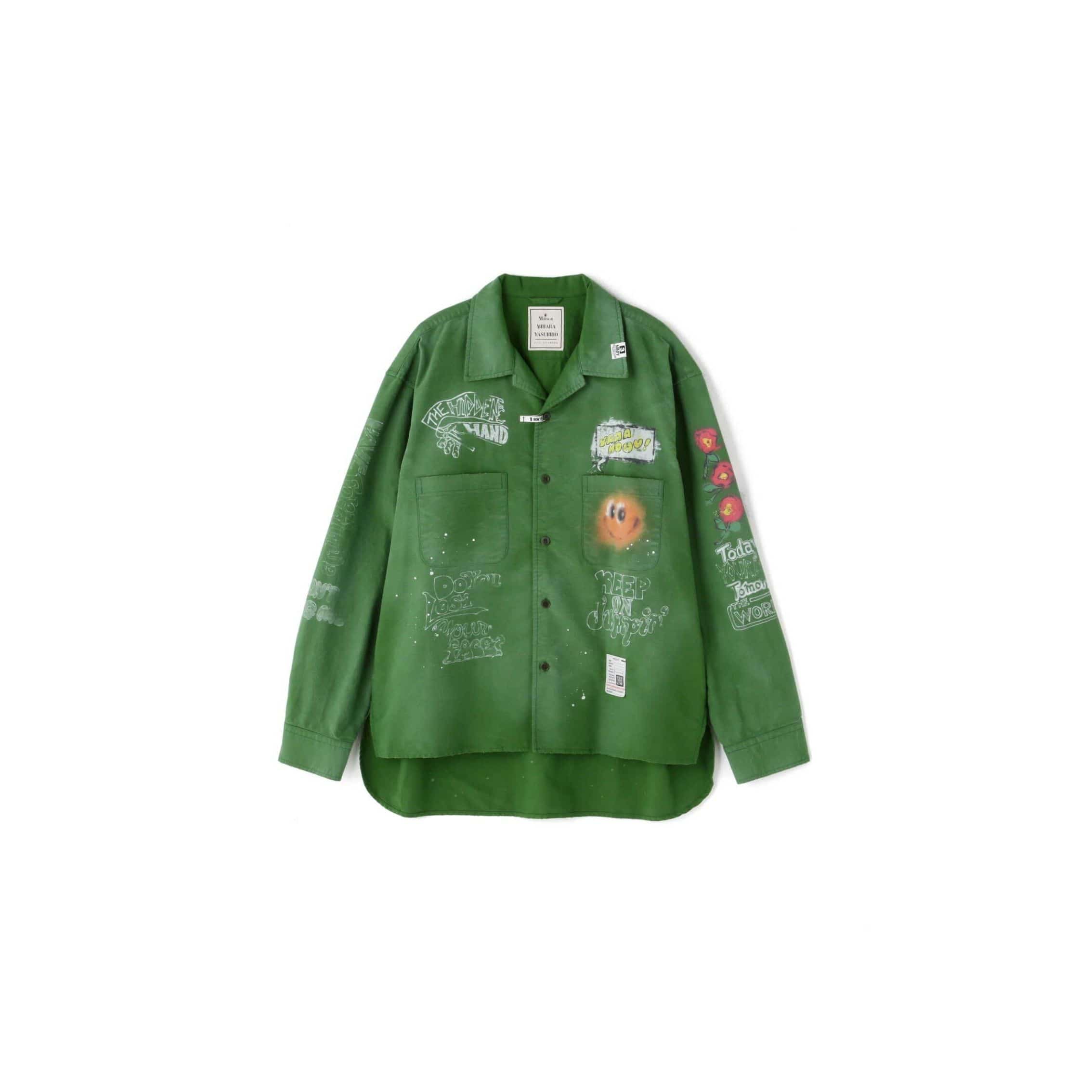 Maison MIHARAYASUHIRO/メゾン ミハラヤスヒロ/Distressed Shirt green 48