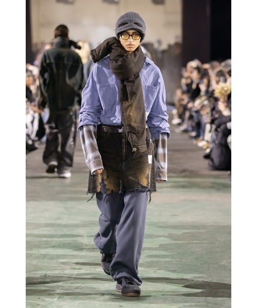 Maison MIHARA YASUHIRO/Waist Layered Denim Pants black 46