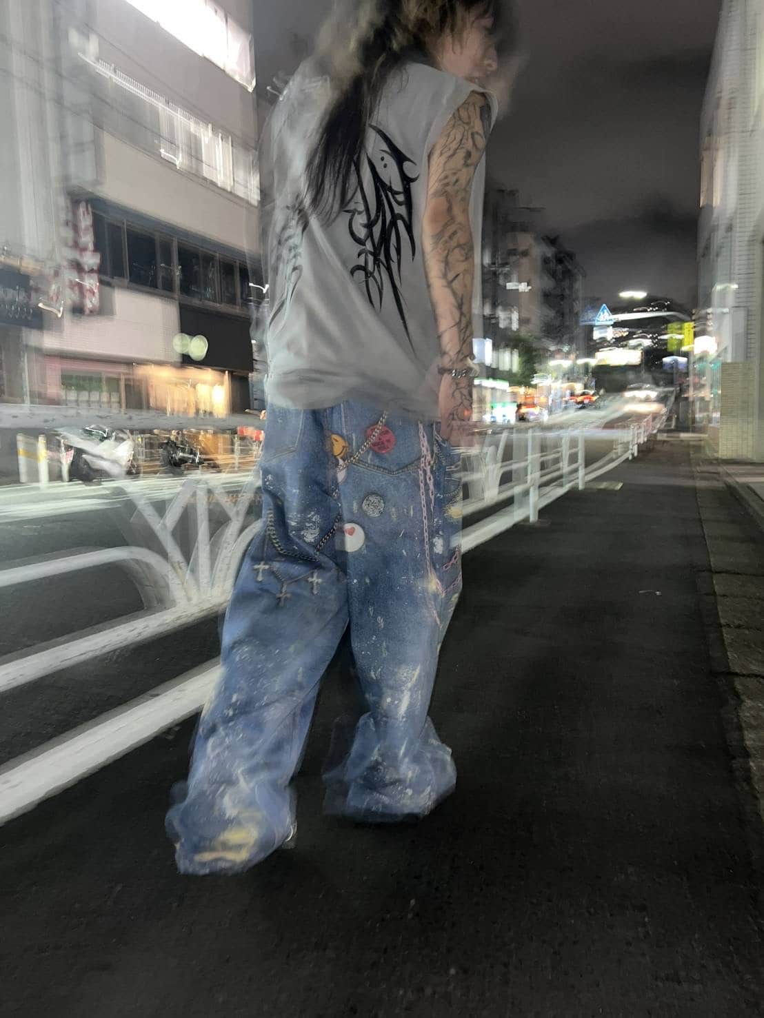 FR(13)NDS/フレンズ/TROMPEL'OEIL DENIM PANTS blue F