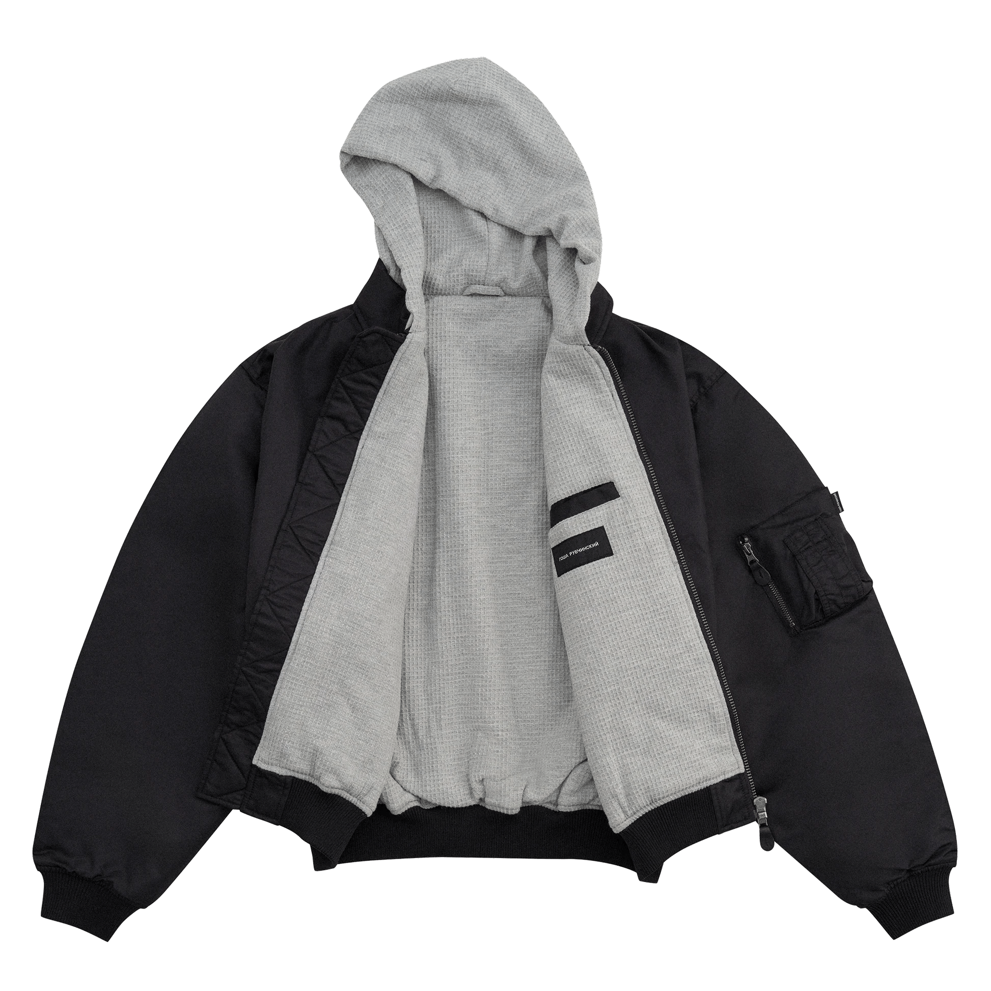 GOSHA RUBCHINSKIY/ゴーシャ・ラブチンスキー/Hooded Bomber Jacket black XL