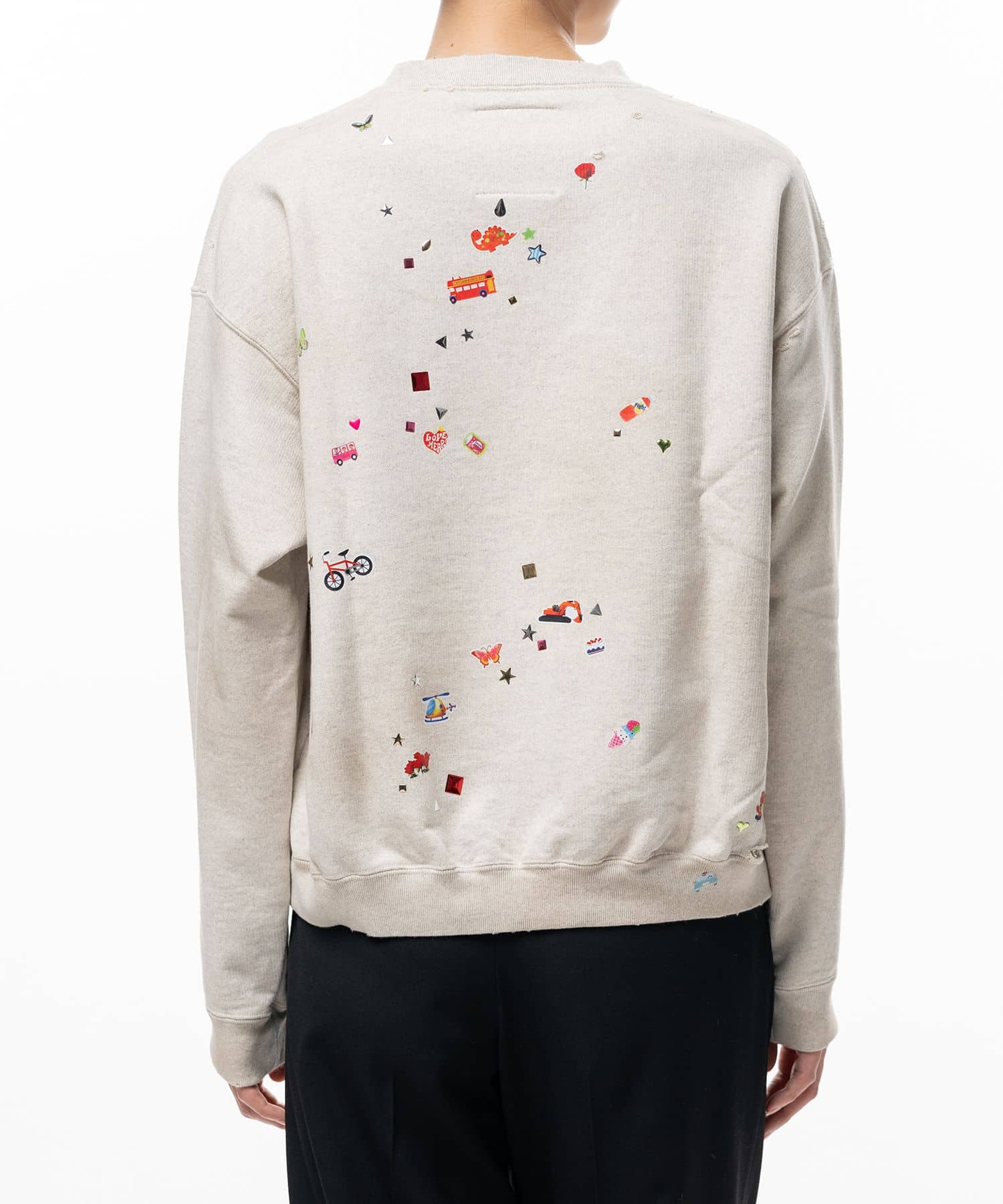 Maison MIHARA YASUHIRO/Kids Sticker Printed Sweatshirt white 36
