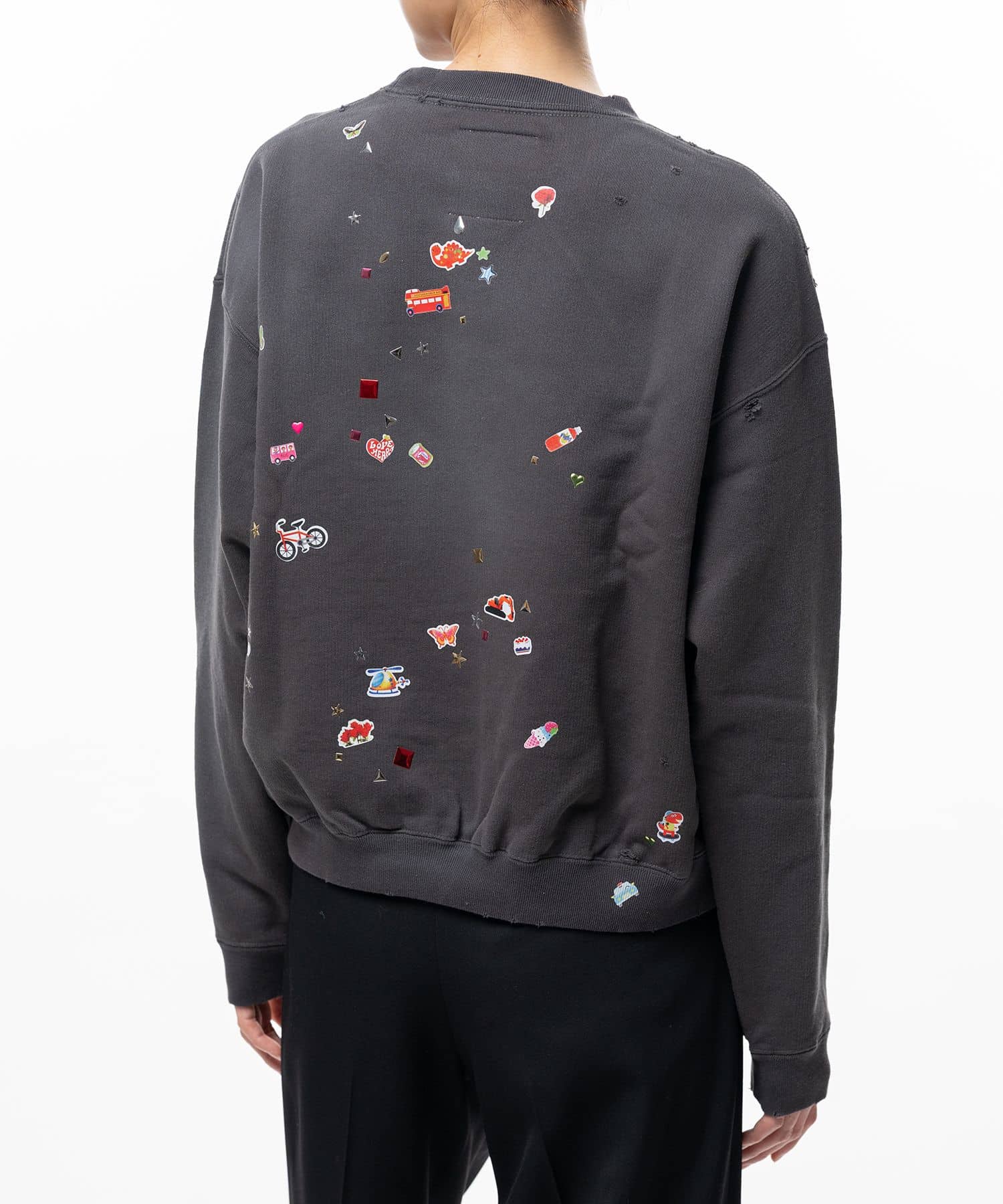 Maison MIHARA YASUHIRO/Kids Sticker Printed Sweatshirt black 36