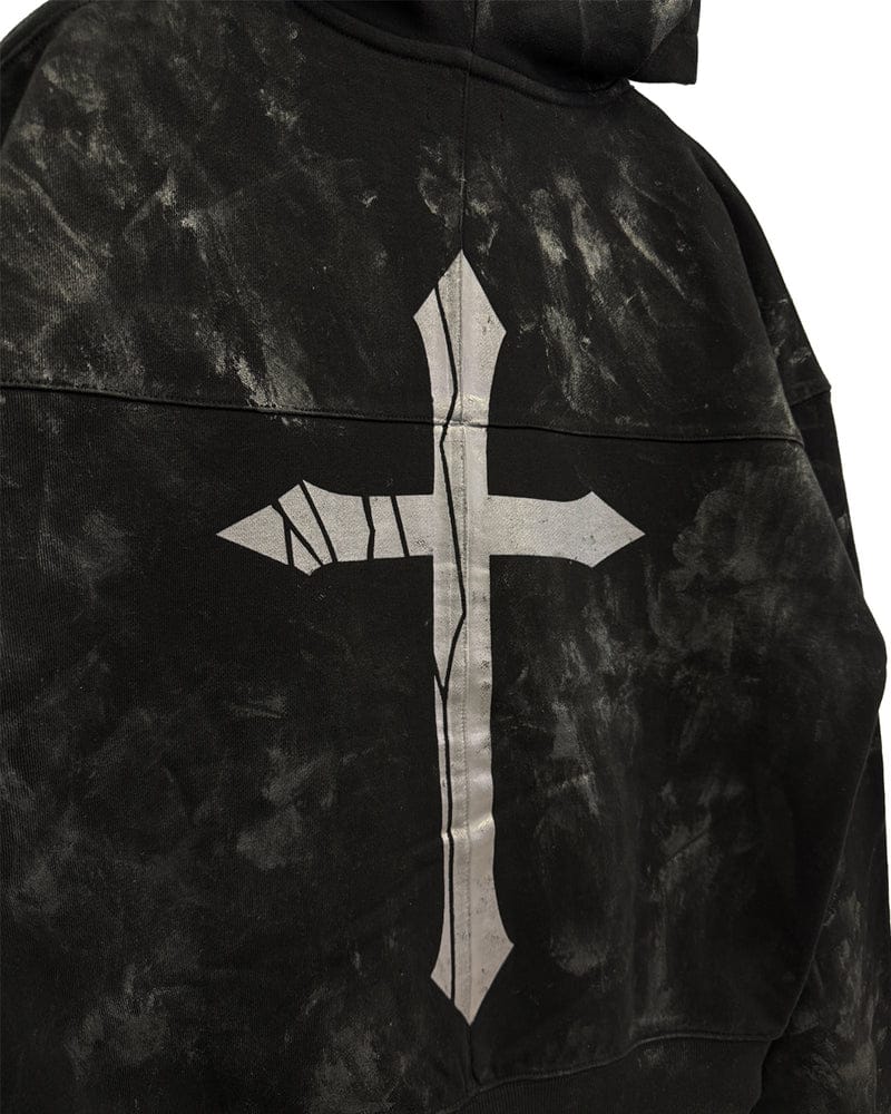LAST NEST/Coating Logo Hoodie / Black black M