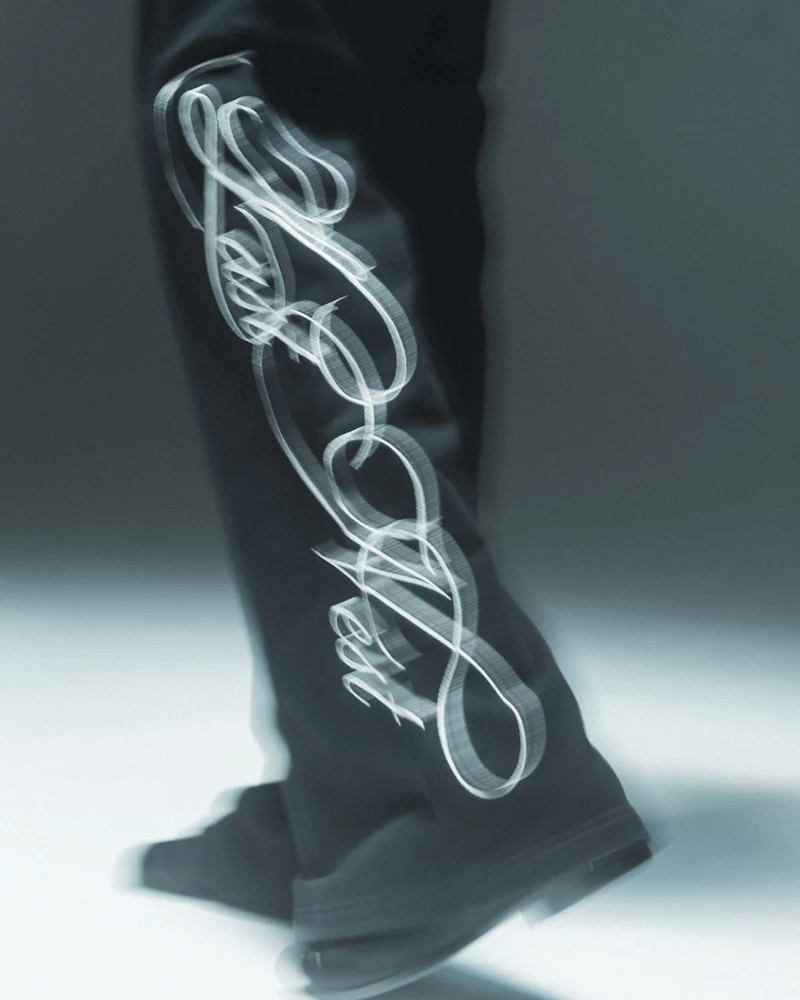 LAST NEST/Embroidery Sweat Pants / Black black M