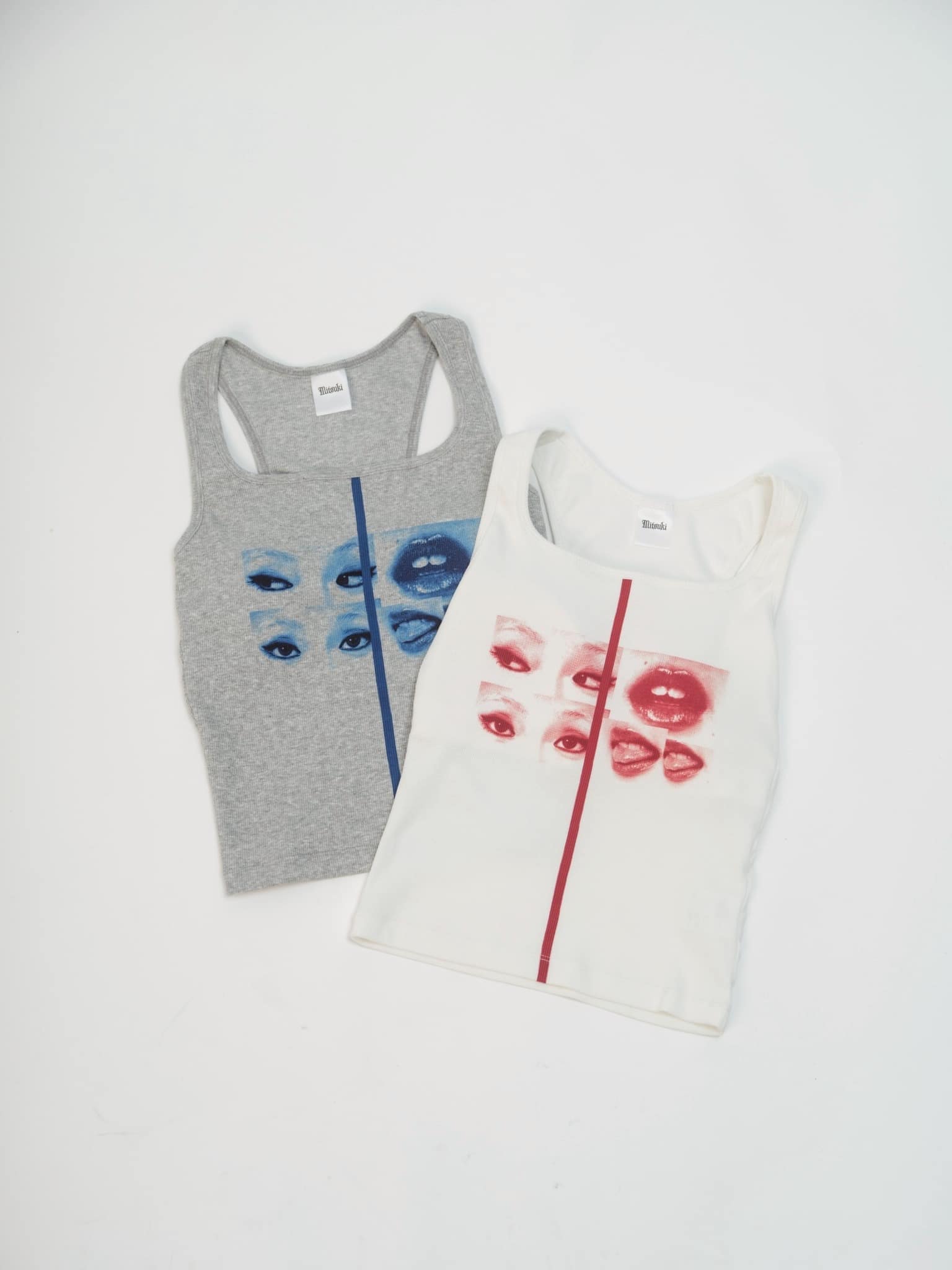 MITSUKI/Face Print TankTop white F