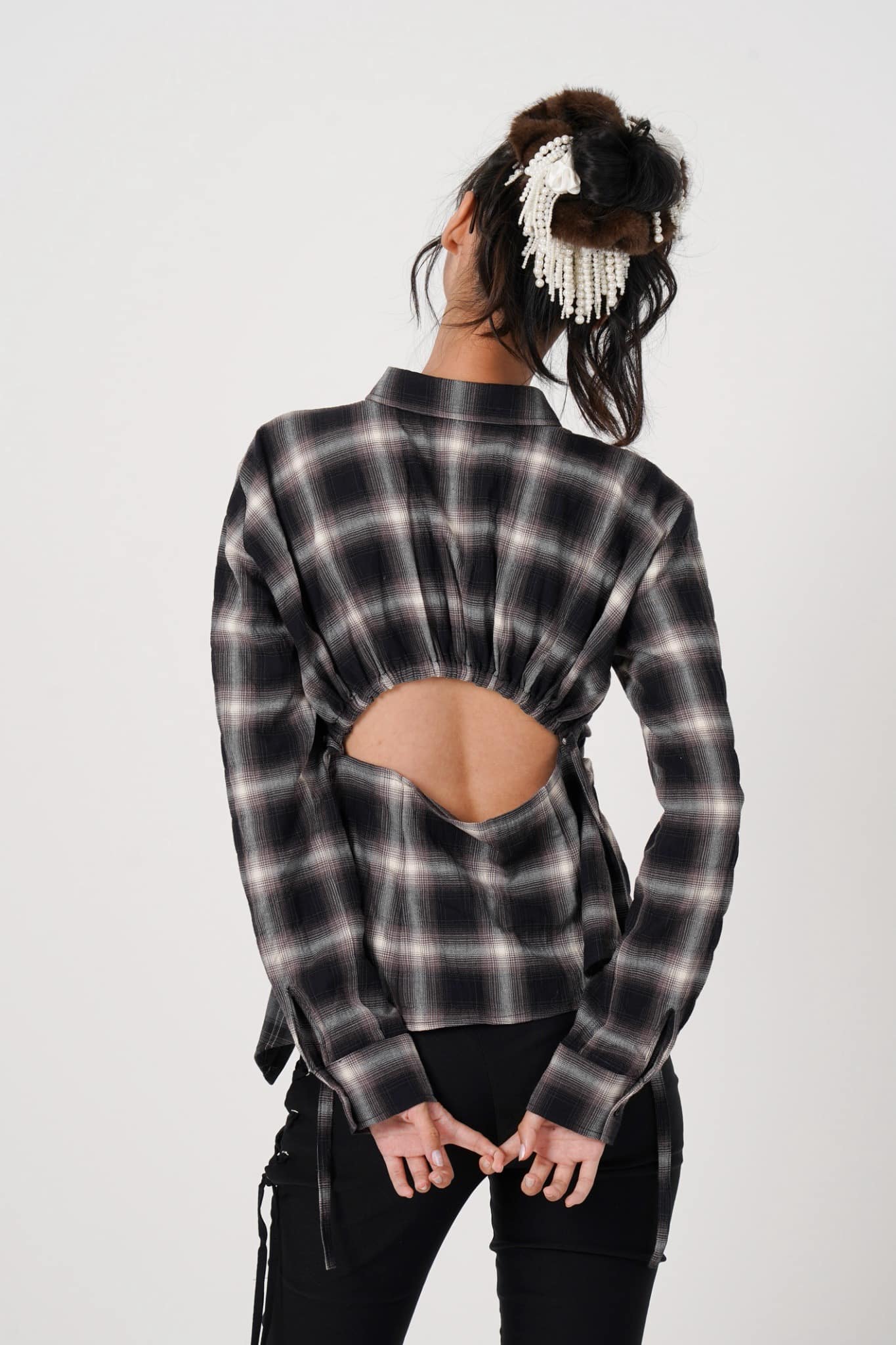 MITSUKI/ミツキ/Asymmetry pattern Shirt (black) black F