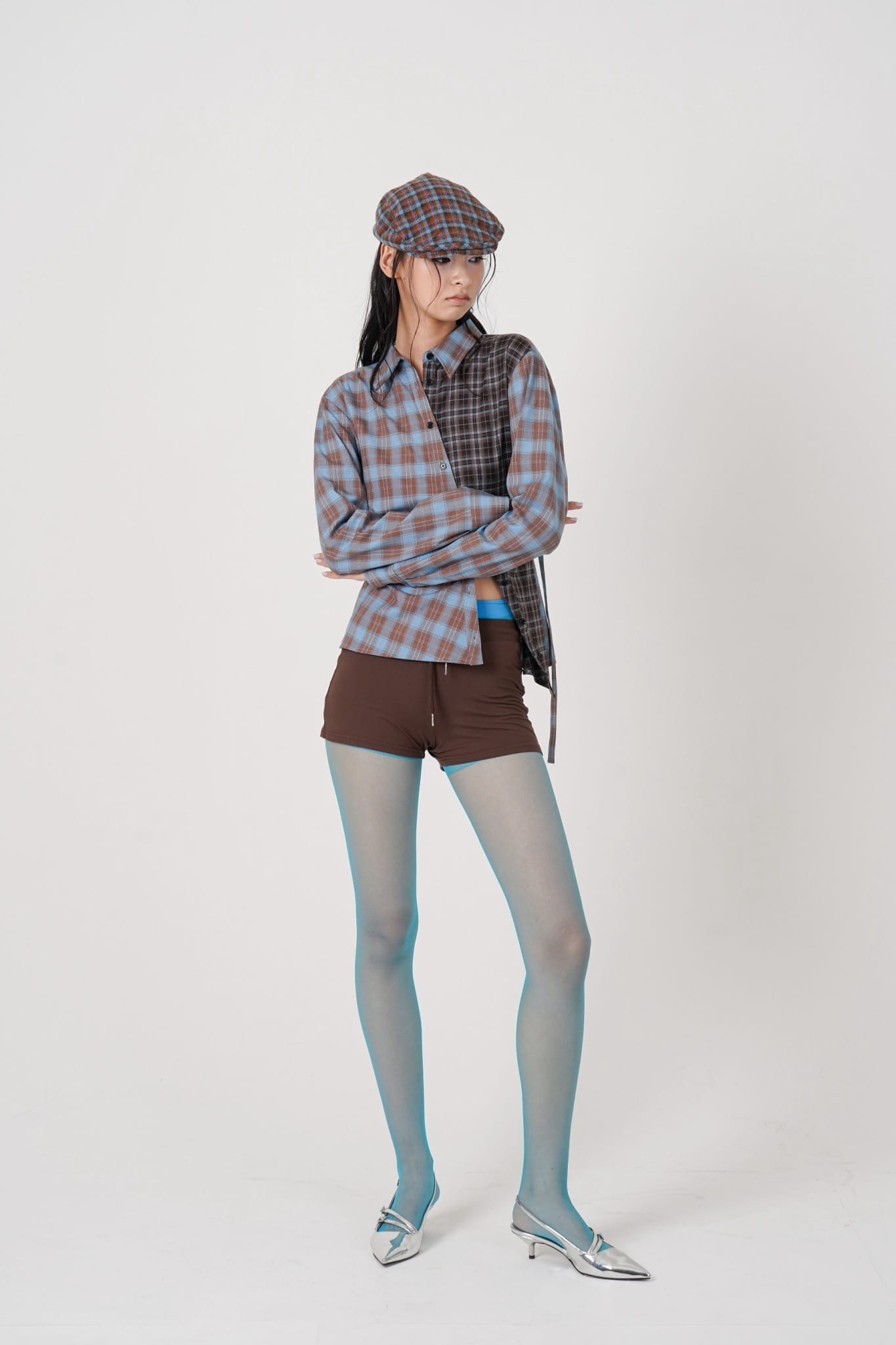 MITSUKI/ミツキ/Asymmetry pattern Shirt(blue) blue F