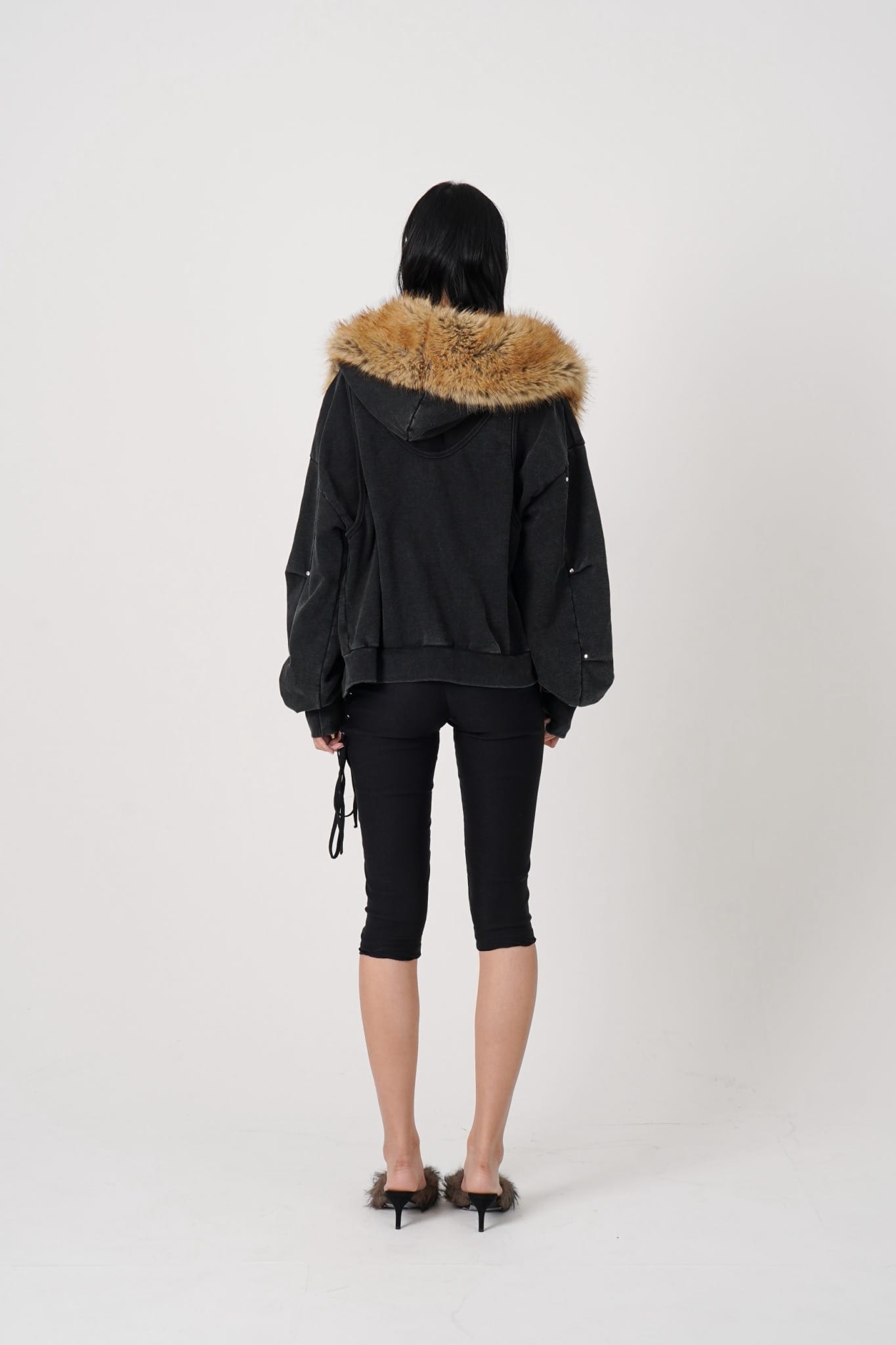 MITSUKI/ミツキ/Faux Muffler Hoodie (black) black F