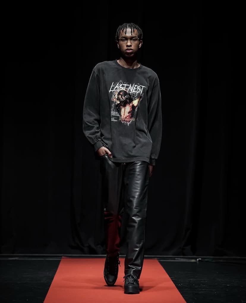 LAST NEST/God Hate Unformed Washed L/S T-Shirt / Wash Black black M