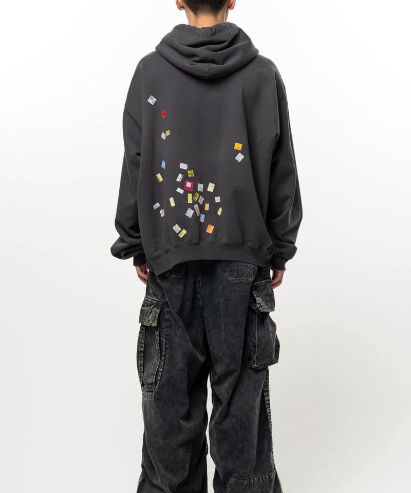 Maison MIHARA YASUHIRO/Price Tag Sticker Printed Hoodie black 44