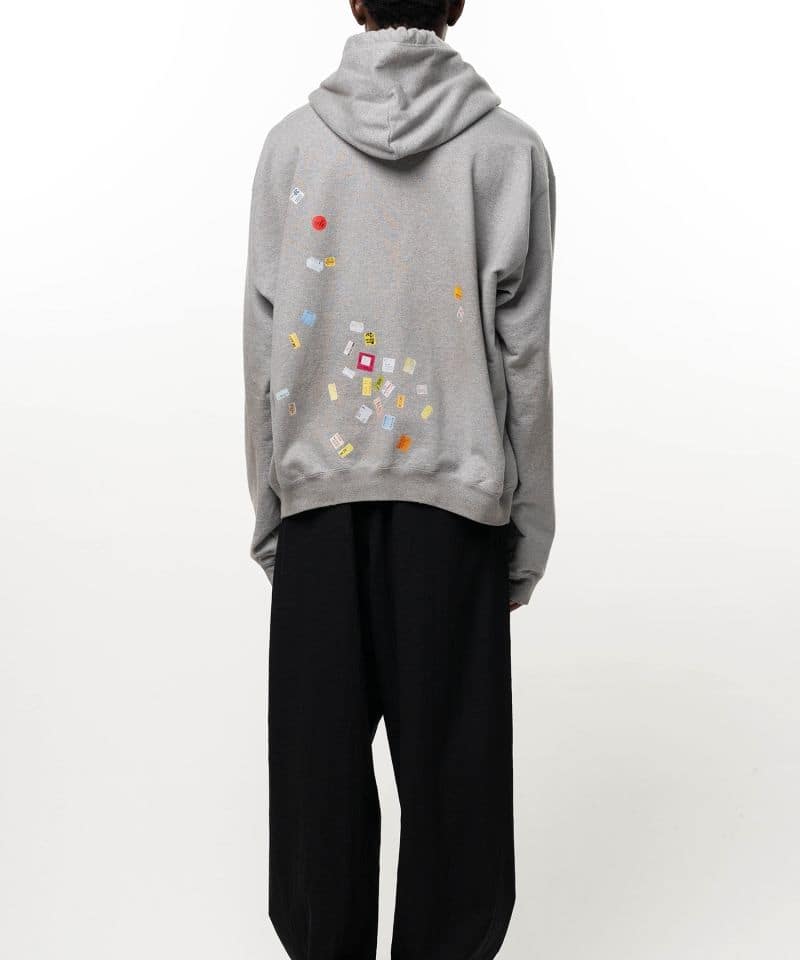 Maison MIHARA YASUHIRO/Price Tag Sticker Printed Hoodie gray 48
