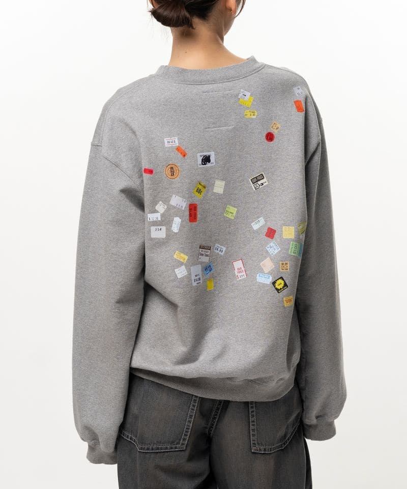 Maison MIHARA YASUHIRO/Price Tag Sticker Printed Sweatshirt gray 38