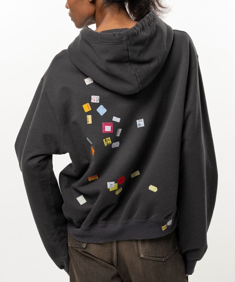 Maison MIHARA YASUHIRO/Price Tag Sticker Printed Hoodie black 36