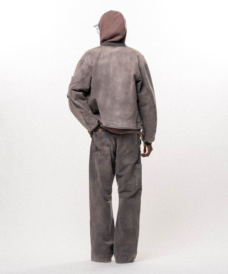 KAMIYA/Embroidered Sun Faded Like Flight Jacket DARK GRAY S